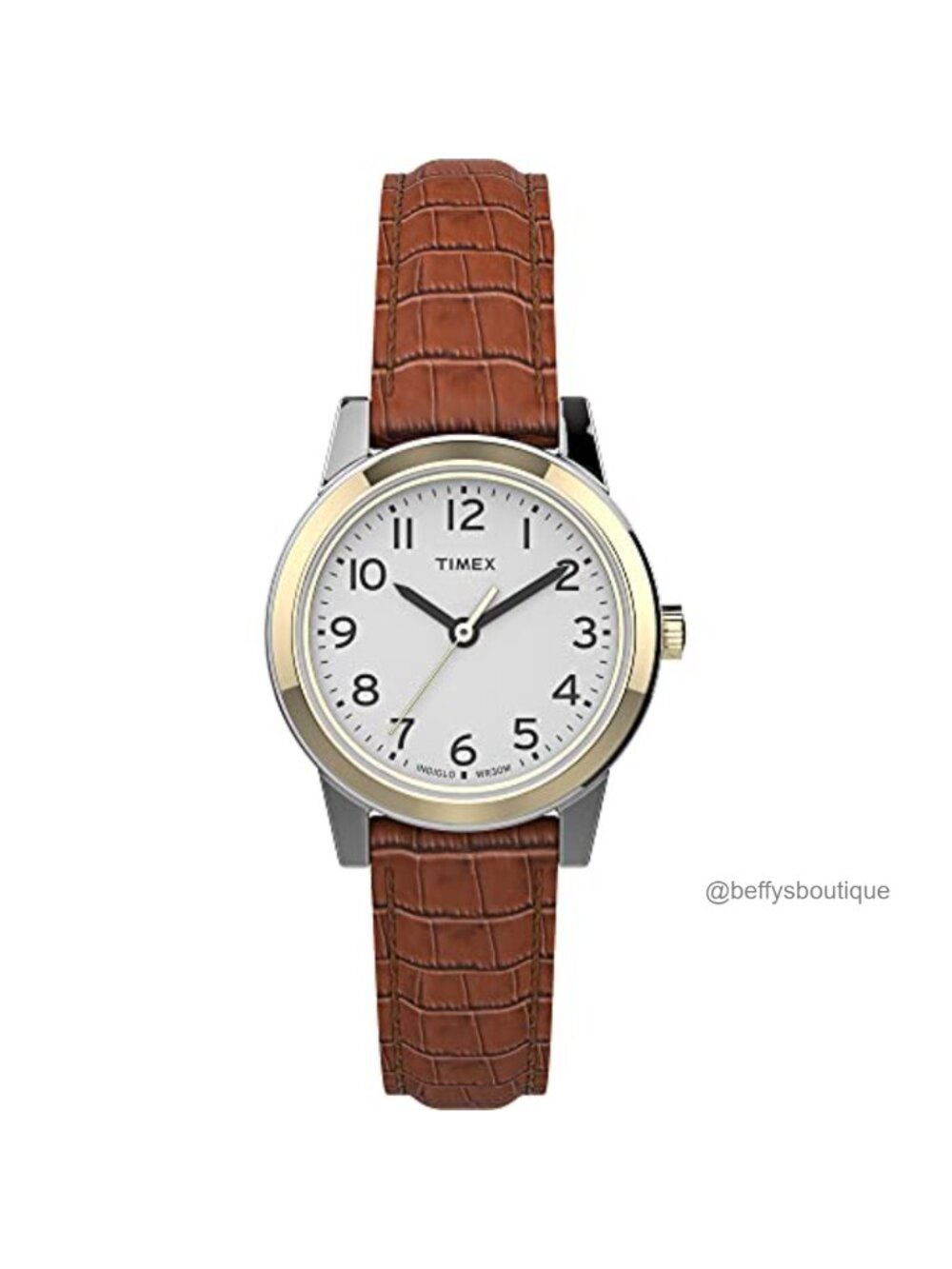 Timex Essex Ave Women's 25mm Watch Leather Strap Indiglo Light-Up Dial